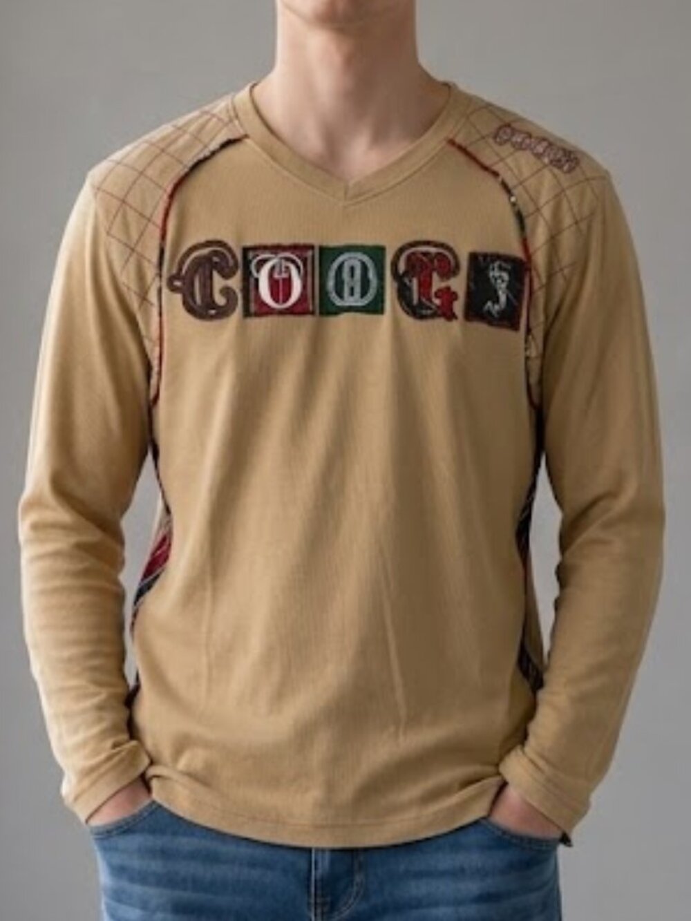 Coogi Australia Vintage 1990's Long Sleeve Rugby Polo Shirt Men's Large